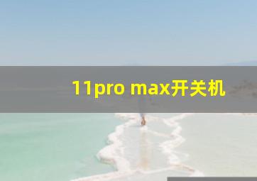 11pro max开关机